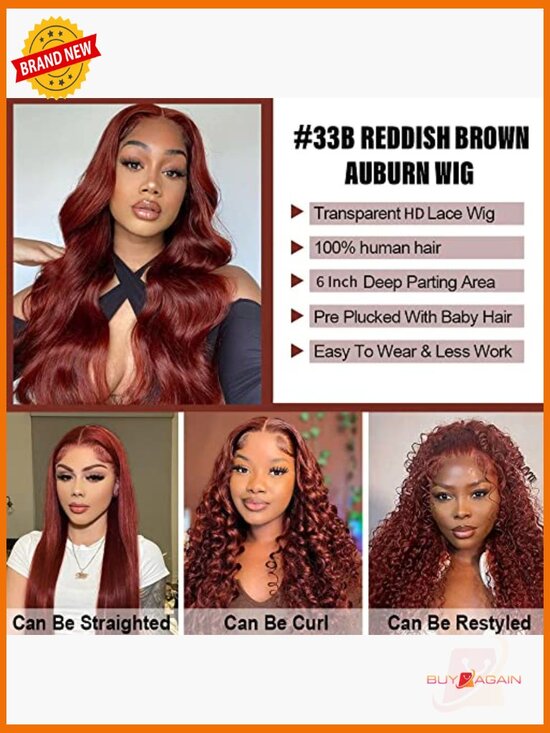 28 Inch Body Wave Lace Front Wig Human Hair 13x6 Frontal Wig Amazon.com : GBUN 13x6 Lace Front Wigs Human Hair 28 Inch  main image 2